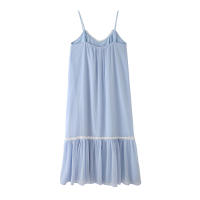 Vestido de tirantes finos de longitud media con borde floral elegante para mujer nuevo estilo - details 1