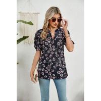 Camiseta holgada con estampado vintage para mujer, ropa de manga corta de estilo coreano a la moda, Top informal con cuello en V para mujer - details 16