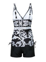 Bikinis de dos piezas con Control de barriga y cuello de pico para mujer, traje de baño Sexy de cintura baja, Tankini de cinta para playa 2022 - details 6