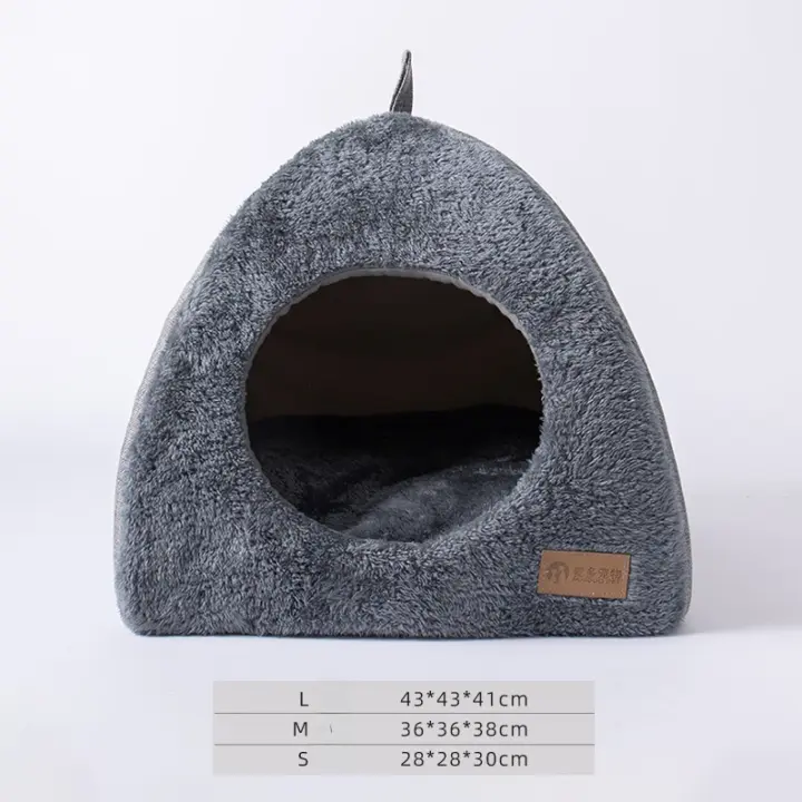 Nido triangular cerrado para gato, casa para mascotas, cálido y grueso, sueño profundo, suministros para mascotas, nuevo - 1