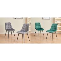 Comedor Tapizadas Laterales con Respaldo de Asiento de Terciopelo Suave y Patas de Metal Ajustables, Verde - details 13