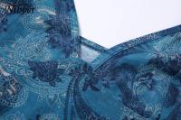 Nibber-Chaleco estampado transparente de malla para mujer, camisola Sexy informal con cuello en V sin mangas con tirantes - details 2