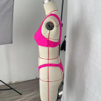 BEACHCICI Bikii Wome dos piezas verano Elegat ad Sexy sólido con Uderwire cuello cuadrado Slim Thog traje de baño para playa - details 7