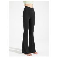 Pantalones acampanados antibacterianos, pantalones de yoga micro deportivos de cintura alta para mujer, pantalones de pierna ancha adelgazantes color piel - details 24