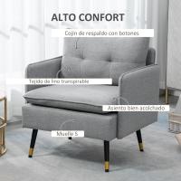 Sofá Moderno de 2 Plazas Sofá de Sala con Tapiz de Poliéster, 4 Almohadillas y Patas de Acero - details 12