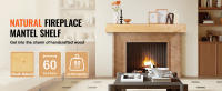 SucceBuy Chimenea para chimenea, 60" x 8" x 6", soporta hasta 50 libras, repisa de madera natural para sobre chimenea, estante flotante de granja montado en la pared, decoración natural rústica hecha a mano - details 0