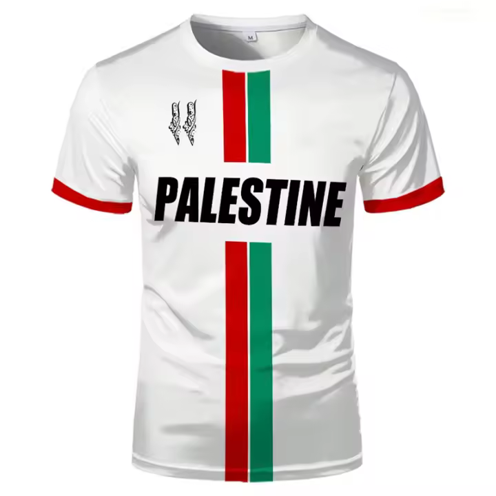 Camisetas de fútbol palestino, camisetas de manga corta con estampado 3D de bandera palestina a la moda de verano, camisetas holgadas informales con cuello redondo para hombre - 1