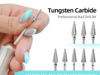 HYTOOS-broca cónica para uñas de 6x15mm, broca profesional de carburo para uñas, herramienta de accesorios para uñas, lima eléctrica de Gel - details 0