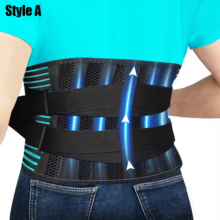 Lumbar para helbres Mujeres Cintura Alivio del dolor de espalda, ciática Escoliosis Cinturón de compresión de Giro Cinturón de soporte de Malla transpirable antideslizante - 1