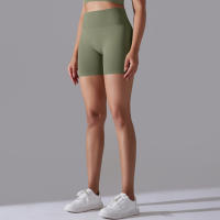 Pantalones cortos de Yoga para mujer, Shorts deportivos de secado rápido, realce de glúteos, sin costuras, para entrenamiento de ciclismo y gimnasio - details 27