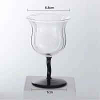 Copa de cristal vintage estilo Ins, copas de vino tinto con cola de tallo inferior negro, copas de Bar, 1 pieza - details 5