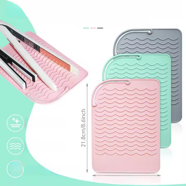 Almohadilla aislante multifuncional de silicona resistente al calor para alisador de pelo, rizador de calor, planchas planas - 1