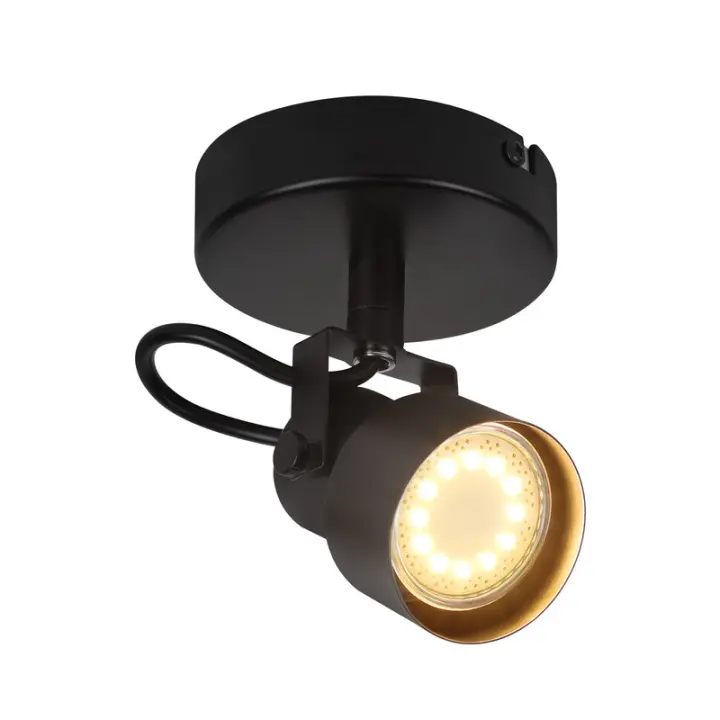 CBJKTX Foco de techo negro - Lámpara de techo vintage GU10 para cocina, sala de estar, pasillo - 1