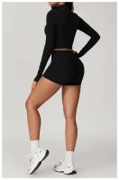 Conjunto de Yoga de Manga Larga Top de Correa Alta y Leggings Deportivos para Mujeres - details 12