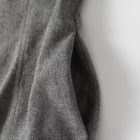 O mujeres gris cuello sin mangas vestido sin mangas nuevo otoño recto Mini Vestidos femeninos altos Vestidos - details 8