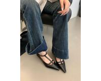 Nueva moda temperamento tacones altos de las mujeres de tacón grueso puntiagudo retro Mary Jane zapatos T-correa solo zapatos - details 18