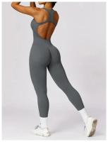 Traje de Yoga sin Costuras Bodysuit de Exercicio Adelgazante Material de Nylon Patrón Sólido - details 19