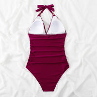 Trajes de Baño de Una Pieza para Mujer, Bañador elegante, Reductor, Halter, Playa, Verano, Push Up, Aprieta Barriga, Tankinis - details 25