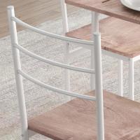 Juego de Comedor de Madera Natural y Blanco 5 Piezas de Mesa y Sillas con Patas de Acero para Cocina y Restaurante - details 7