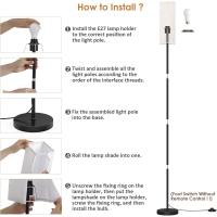 Lámpara de pie LED, lámpara de pie regulable para sala de estar, lámpara de pie con temperatura de 3 colores, lámpara de lectura con pantalla de lino e interruptor de pie - details 31