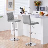 Juego de 2 Taburetes de Bar Altura Ajustable 92-113,5cm Sillas de Bar Asientos Giratorios Diseño Moderno Taburetes Altos Negro - details 55
