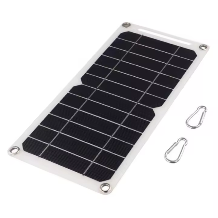 Panel solar de 6V 6W Cargador USB de 6V Carga de teléfono ultrafina portátil con mosquetones incluidos - 1