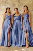 Vestido de Graduación Largo para Mujer Traje Elegante de Denim con Escote Alto, Espalda Descubierta, Cremallera en la Espalda, Ocasiones Formales, 2025 - details 33