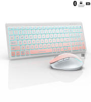 Combinación de teclado y ratón recargable de retroiluminación RGB ergonómica Bluetooth de doble modo silencioso juego de teclado y ratón inalámbrico, adecuado para escritorios / computadoras portátiles - details 12