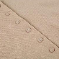 2025 Mini vestido de verano innovador de punto elegante con cuello en V y botones de manga corta ropa informal de alta elasticidad para mujer - details 11