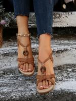 2025Nuevas Sandalias de Mujer de Verano Estilo Coreano Bohemio Cuña Punta Abierta Moda Sandalias de Mujer con Banda Elástica de Perlas - details 4