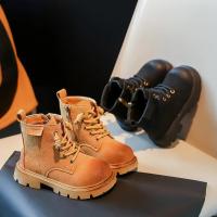 Botas cortas de moda para niños y niñas, zapatos de cuero elegantes y versátiles, estilo británico, fondo suave, antideslizantes, novedad de Otoño de 2024 - details 2