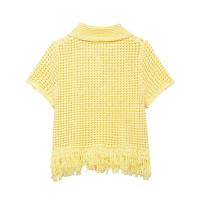 Estilo nueva chaqueta de ropa de mujer falda de punto a cuadros decorada con borlas - details 9