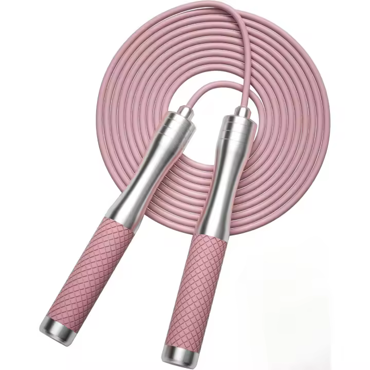 - Cuerda para saltar para mujeres y hombres, ejercicio con cuerda para saltar de longitud ajustable y mangos de aleación y silicona adecuados - 1
