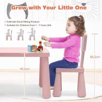 Juego de Mesa y Silla Infantil, Mesa con 2 sillas de plástico para niños, Conjunto de pupitres de Actividades para niños, Set de Mueble Infantil de 3 Piezas, Apto para 1-7 años (Azul) - details 16