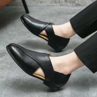 Sandalias formales italianas para hombre, zapatos de vestir informales de cuero Pu, estilo para caminar al aire libre, novedad de 2025 - details 6