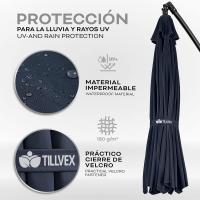 Paraguas de aluminio con manivela 300/350 cm de diámetro Protección UV Impermeable para mercado - details 34