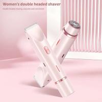Maquinilla de afeitar eléctrica de doble cabezal para mujer, recargable, en seco y húmedo, sin dolor, Shaer hine, para áreas privadas del cuerpo - details 4