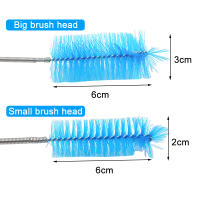Cepillo de limpieza de acuario para manguera de agua, tubo de lirio, tubo de aire, tubo doblado Flexible de acero inoxidable, cepillo de doble cabezal, limpiador de peceras, cepillo de aire - details 2