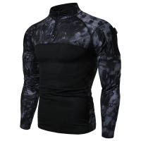 Camiseta de Hombre al Estilo Europeo con Bolsillo de Cuello Empalmado Camuflaje de Fitness para Exteriores Material Exterior de Poliéster - details 5
