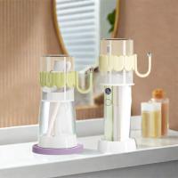 Soporte para cepillo de dientes ajustable a prueba de polvo, juego de soporte para cepillo de dientes de plástico que ahorra espacio con taza para enjuague bucal - details 11