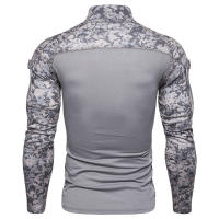 Camiseta de Hombre al Estilo Europeo con Bolsillo de Cuello Empalmado Camuflaje de Fitness para Exteriores Material Exterior de Poliéster - details 9