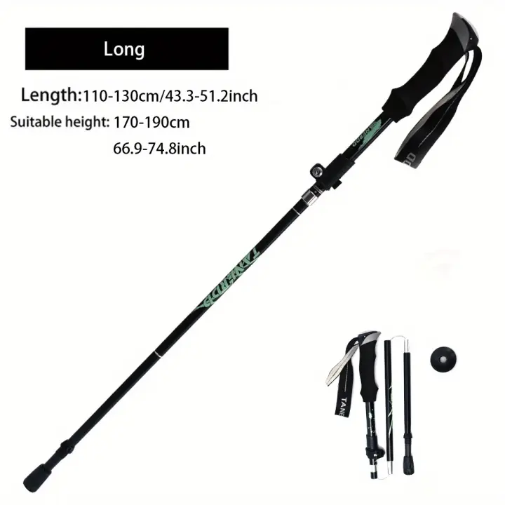 Bastón de Trekking plegable ligero y portátil de 5 secciones para senderismo y caminar, Ideal para caminar nórdico y ancianos - 1