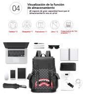 Mochila de Cuero PU para hombres, Mochila Unisex Impermeable para Ordenador Portátil, Regalo para hombres, Para los estudios, viajes o trabajo - details 4