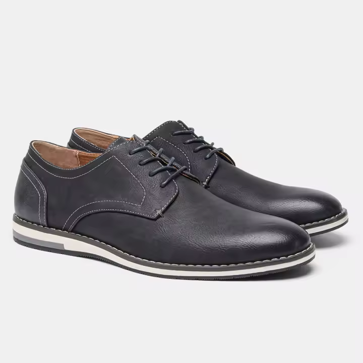Zapatos individuales para hombre, zapatos casuales transpirables a juego con el color, cómodos zapatos casuales de cuero - 1
