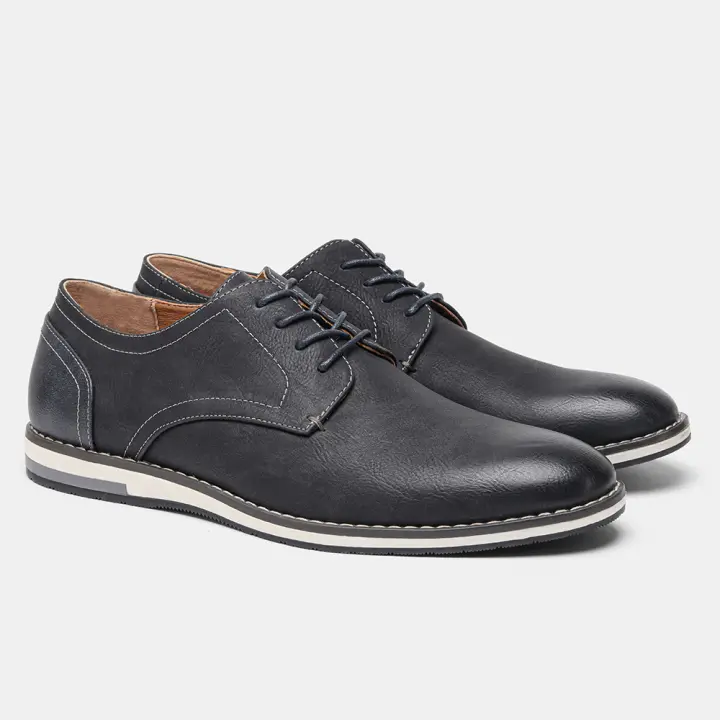Zapatos individuales para hombre, zapatos casuales transpirables a juego con el color, cómodos zapatos casuales de cuero - 1