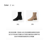 Botas cortas de tacón medio negro simple que combinan con botas de hombre de tacón grueso - details 3