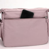 Bolso De Hombro Cruzado Para Mujer Impermeable De Nylon Estilo Moda Bolso Bandolera Con Solapa Cierre De Cremallera - details 11