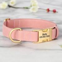 Collar perro personalizado, collares cuero PU perros, collar mascotas con hebilla de Metal personalizado gratis para perros - details 13