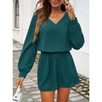 Vestido de manga larga para mujer, elegante color sólido, de moda, suelto, informal, barato - details 6
