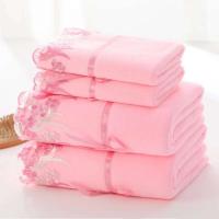 Toalla bordada de encaje de microfibra para adultos, toallas de baño de cara de baño con árbol colorido, conjunto familiar de secado rápido, grande y grueso - details 4